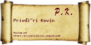 Privári Kevin névjegykártya